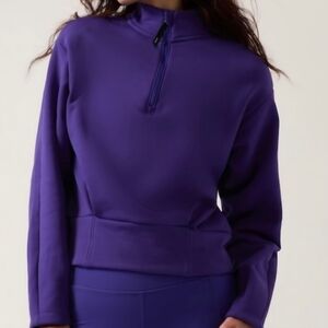 Athleta Women's Sz S Altitude Polartec Vibrant Purple Half-Zip Sweatshirt EUC
